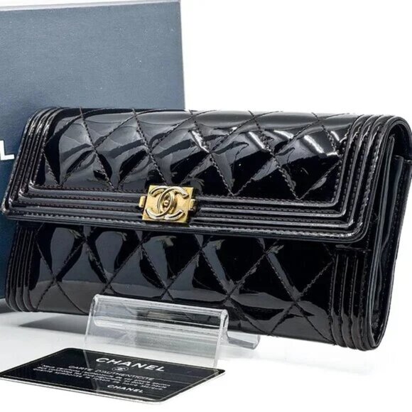 ❤️CHANEL Boy Chanel Matelasse Flap Long Wallet❤️ - Picture 1 of 4